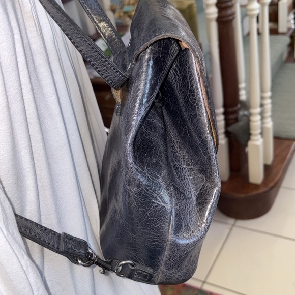 Patricia Nash  backpack  knapsack  mini backpack crinkle, leather charcoal gray - Picture 5 of 15